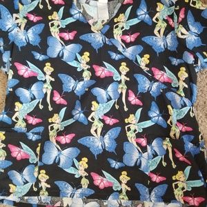2x tinkerbell scrub top
